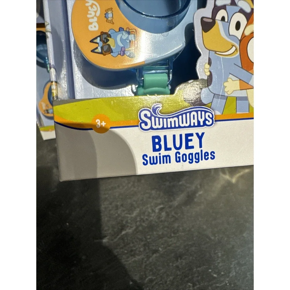 Lot of 3 NEW Bluey Swim Goggles for Kids 3+ by Swimways  Adjustable  Tight Seal